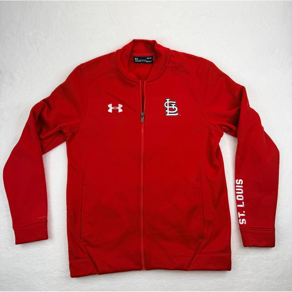Under Armour St. Louis Cardinals MLB ColdGear Red Full Zip Track Jacket‎ Mens M
